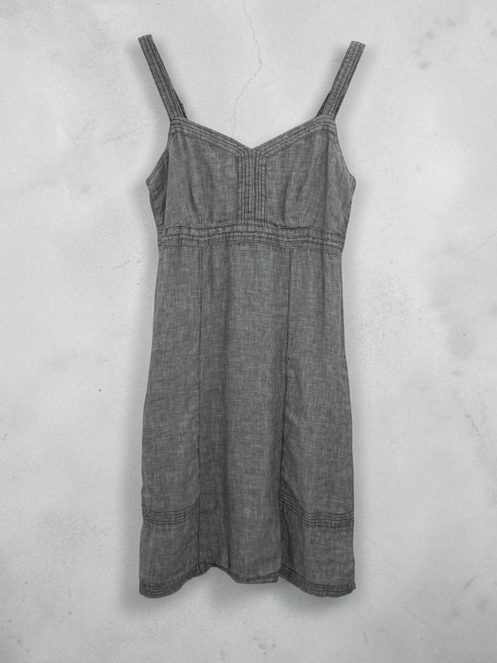 Toad & Co 100% Linen Gray Slip Dress Pockets Adjustable Straps Minimalist, Small